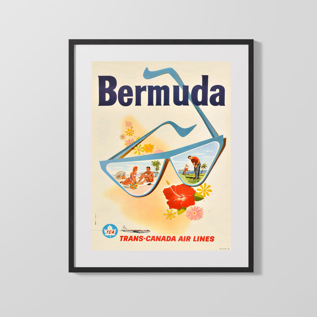 Classic Travel Poster - Bermuda - Trans Canada Airlines Travel Vintage Framed Prints Gallery Frame 16x20