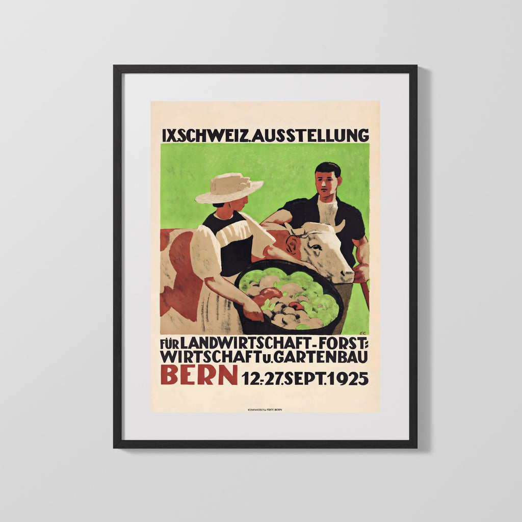 Classic Travel Poster - Bern - Agriculture Expo Travel Vintage Framed Prints Gallery Frame 16x20