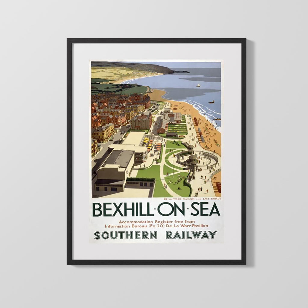 Classic Travel Poster - Bexhill-on-Sea - De La Warr Pavilion Travel Vintage Framed Prints Gallery Frame 16x20