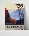 Classic Travel Poster - Blue Mountains - Australia Travel Vintage Framed Prints Poster 16x20