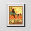 Classic Travel Poster - Boston - Paul Revere Statue Travel Vintage Framed Prints Gallery Frame 16x20