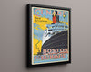 Classic Travel Poster - Boston to Europe Travel Vintage Framed Prints Floating Canvas 16x20