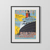 Classic Travel Poster - Boston to Europe Travel Vintage Framed Prints Gallery Frame 16x20