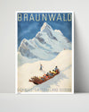 Classic Travel Poster - Braunwald - Wintersport Travel Vintage Framed Prints Poster 16x20