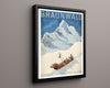 Classic Travel Poster - Braunwald - Wintersport Travel Vintage Framed Prints Floating Canvas 16x20