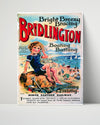 Classic Travel Poster - Bridlington - Child with Seashell Travel Vintage Framed Prints Poster 16x20