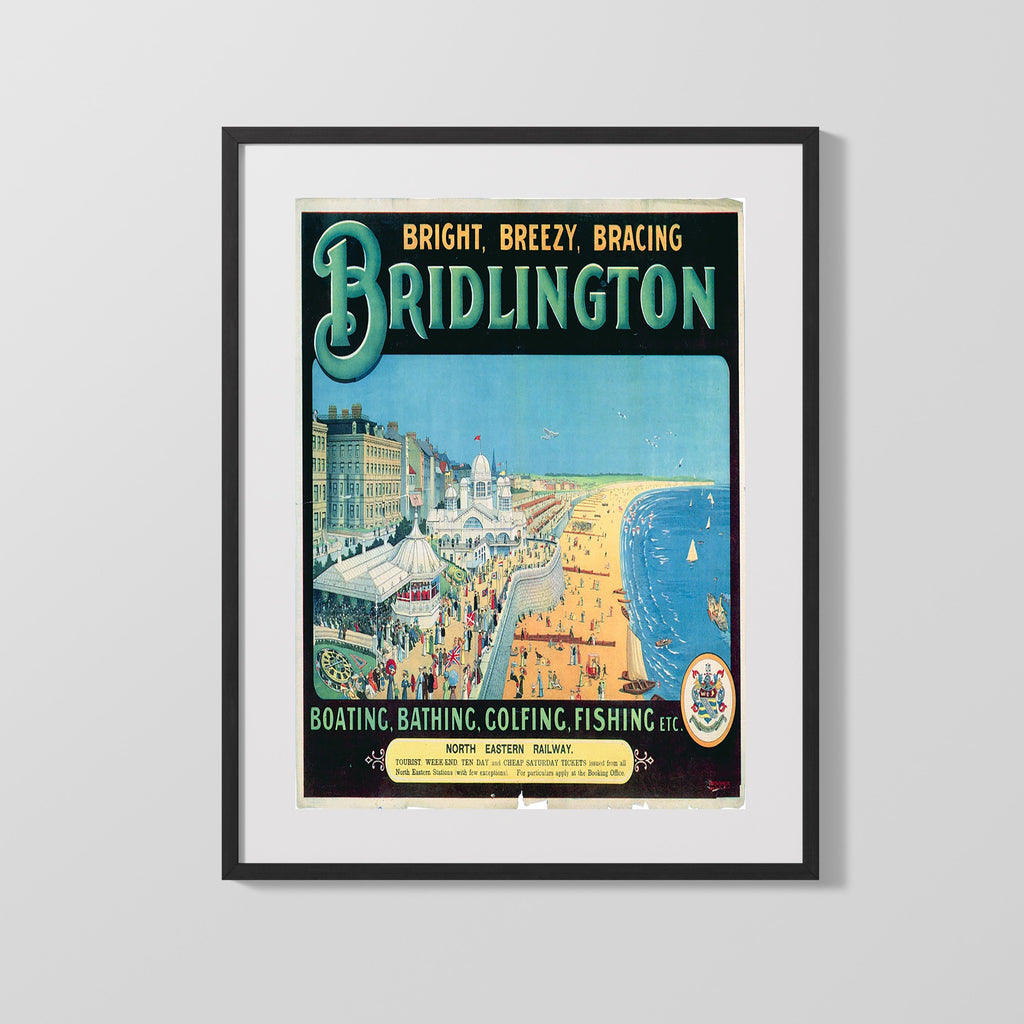 Classic Travel Poster - Bridlington - Seaside Promenade Travel Vintage Framed Prints Gallery Frame 16x20