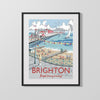 Classic Travel Poster - Brighton - Brighton Pier Travel Vintage Framed Prints Gallery Frame 16x20
