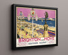 Classic Travel Poster - Brighton - Hove Seaside Travel Vintage Framed Prints Floating Canvas 16x20
