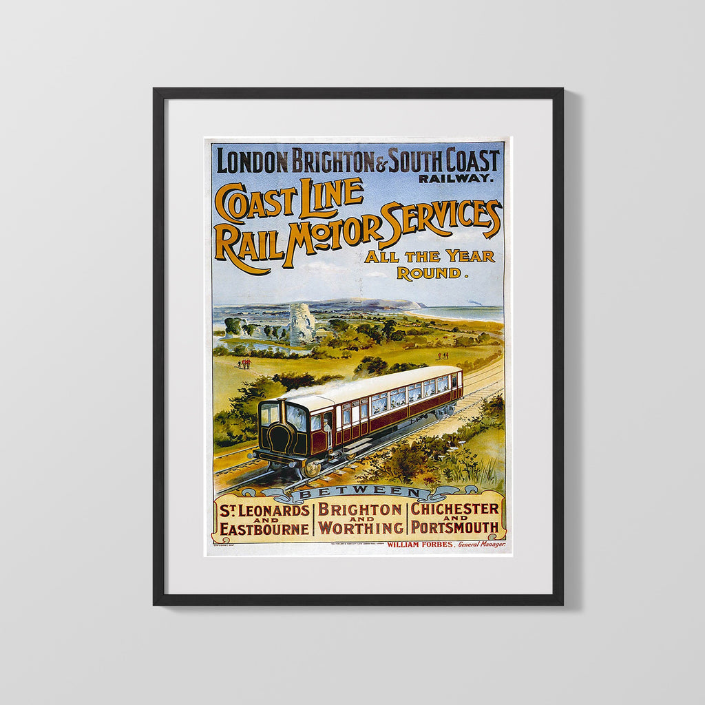 Classic Travel Poster - Brighton - Railway Travel Vintage Framed Prints Gallery Frame 16x20
