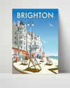 Classic Travel Poster - Brighton - Seaside Travel Vintage Framed Prints Poster 16x20
