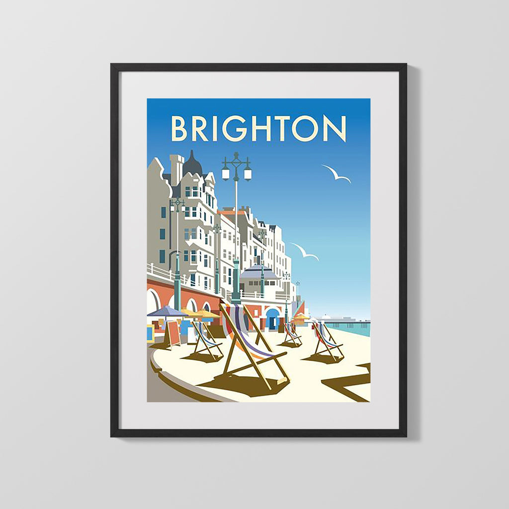 Classic Travel Poster - Brighton - Seaside Travel Vintage Framed Prints Gallery Frame 16x20