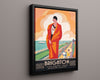 Classic Travel Poster - Brighton - Train Travel Vintage Framed Prints Floating Canvas 16x20