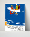 Classic Travel Poster - Britain - East Coast Joys Travel Vintage Framed Prints Poster 16x20