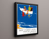 Classic Travel Poster - Britain - East Coast Joys Travel Vintage Framed Prints Floating Canvas 16x20