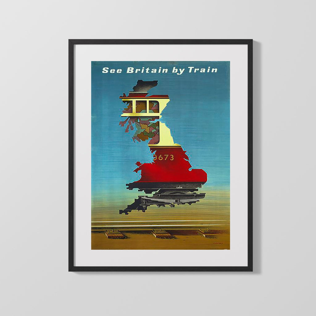 Classic Travel Poster - Britain - See Britain by Train Travel Vintage Framed Prints Gallery Frame 16x20