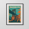 Classic Travel Poster - Brooklyn - New York Travel Vintage Framed Prints Gallery Frame 16x20