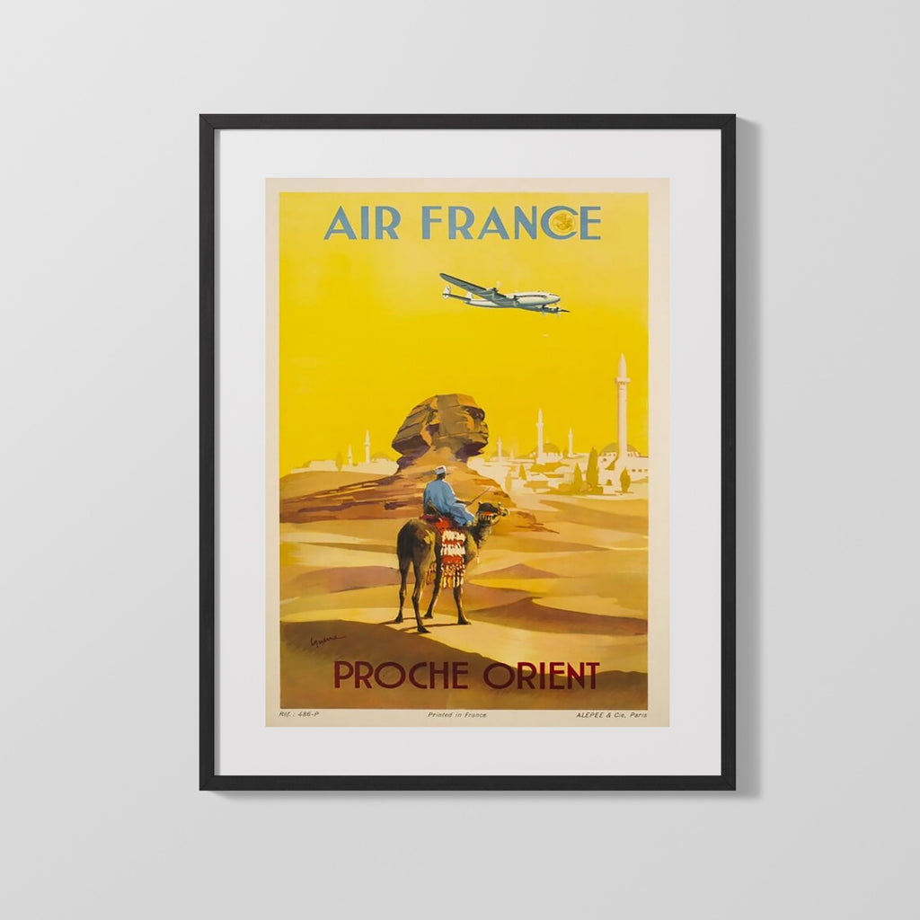Classic Travel Poster - Cairo - Air France Orient Travel Vintage Framed Prints Gallery Frame 16x20