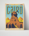Classic Travel Poster - Cairo - Great Sphinx and Pyramids Travel Vintage Framed Prints Poster 16x20