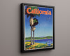 Classic Travel Poster - California - Santa Fe Railroad Travel Vintage Framed Prints Floating Canvas 16x20