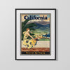 Classic Travel Poster - California - Travel by Train Travel Vintage Framed Prints Gallery Frame 16x20