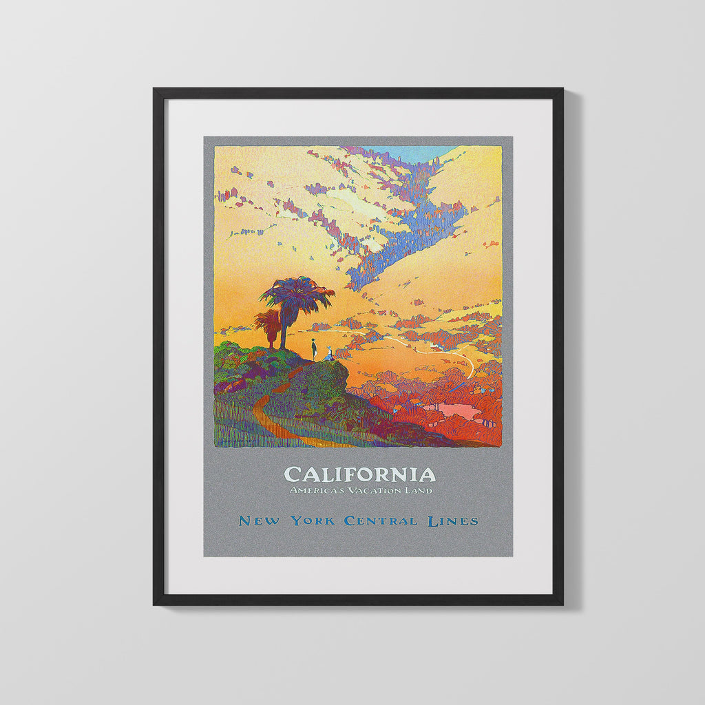 Classic Travel Poster - California - Vacation Land Travel Vintage Framed Prints Gallery Frame 16x20