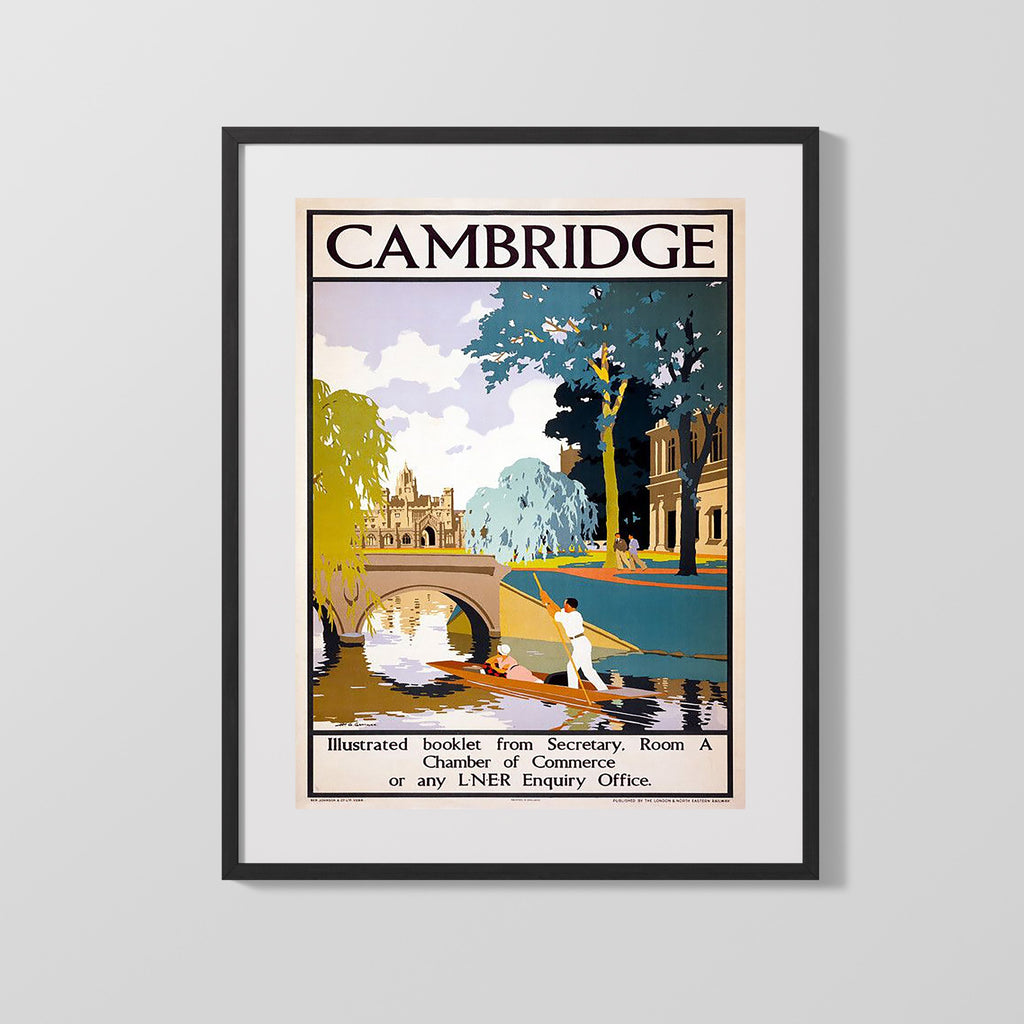 Classic Travel Poster - Cambridge - LNER Railway Travel Vintage Framed Prints Gallery Frame 16x20