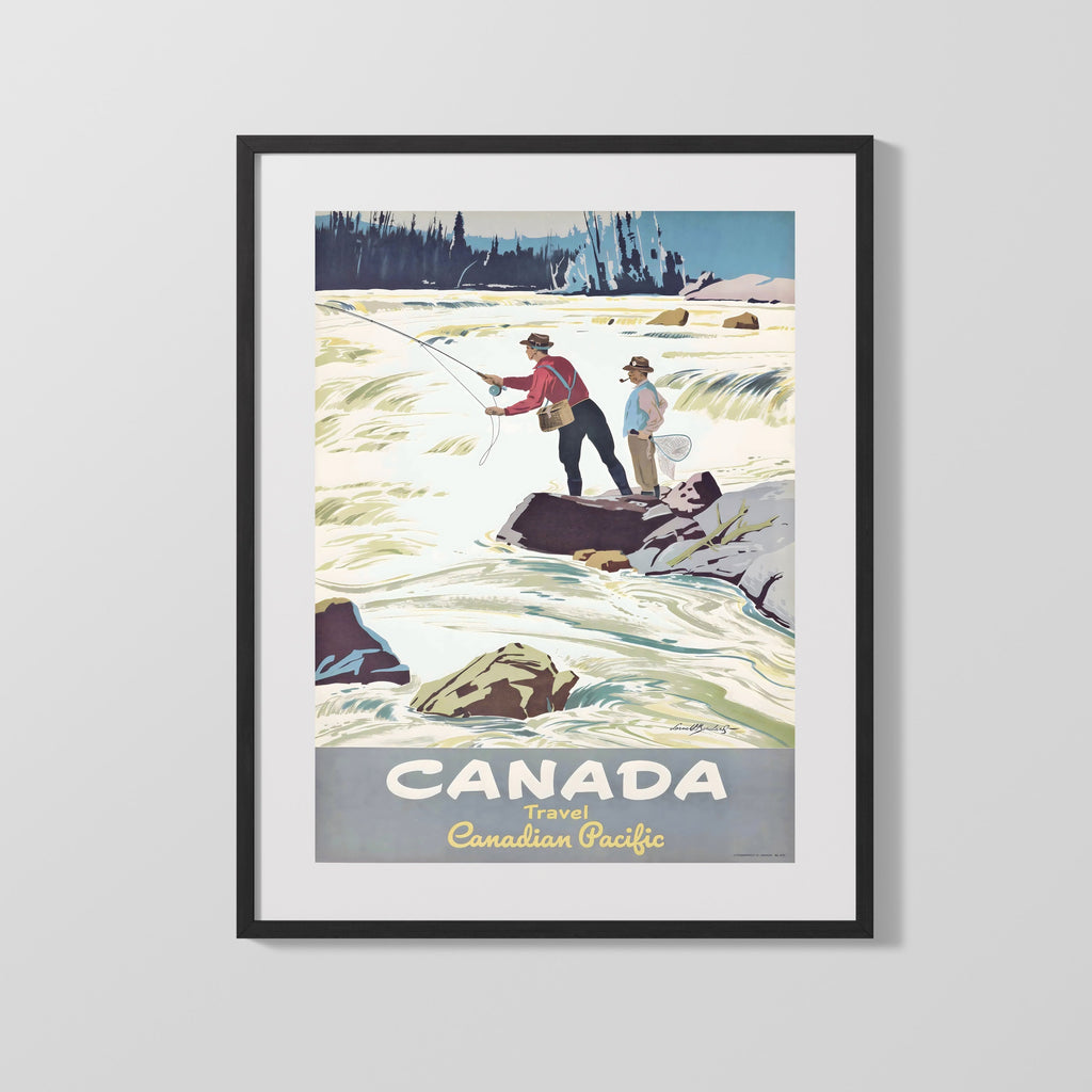 Classic Travel Poster - Canada - Pacific Fishing Travel Vintage Framed Prints Gallery Frame 16x20