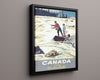 Classic Travel Poster - Canada - Pacific Fishing Travel Vintage Framed Prints Floating Canvas 16x20