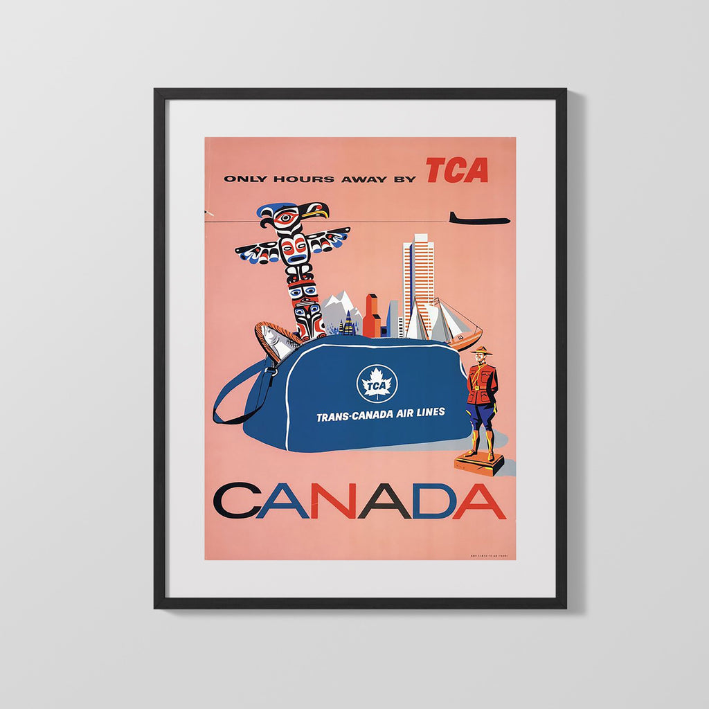 Classic Travel Poster - Canada - TCA Airlines Travel Vintage Framed Prints Gallery Frame 16x20