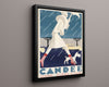 Classic Travel Poster - Candee - Winter Fashion Travel Vintage Framed Prints Floating Canvas 16x20