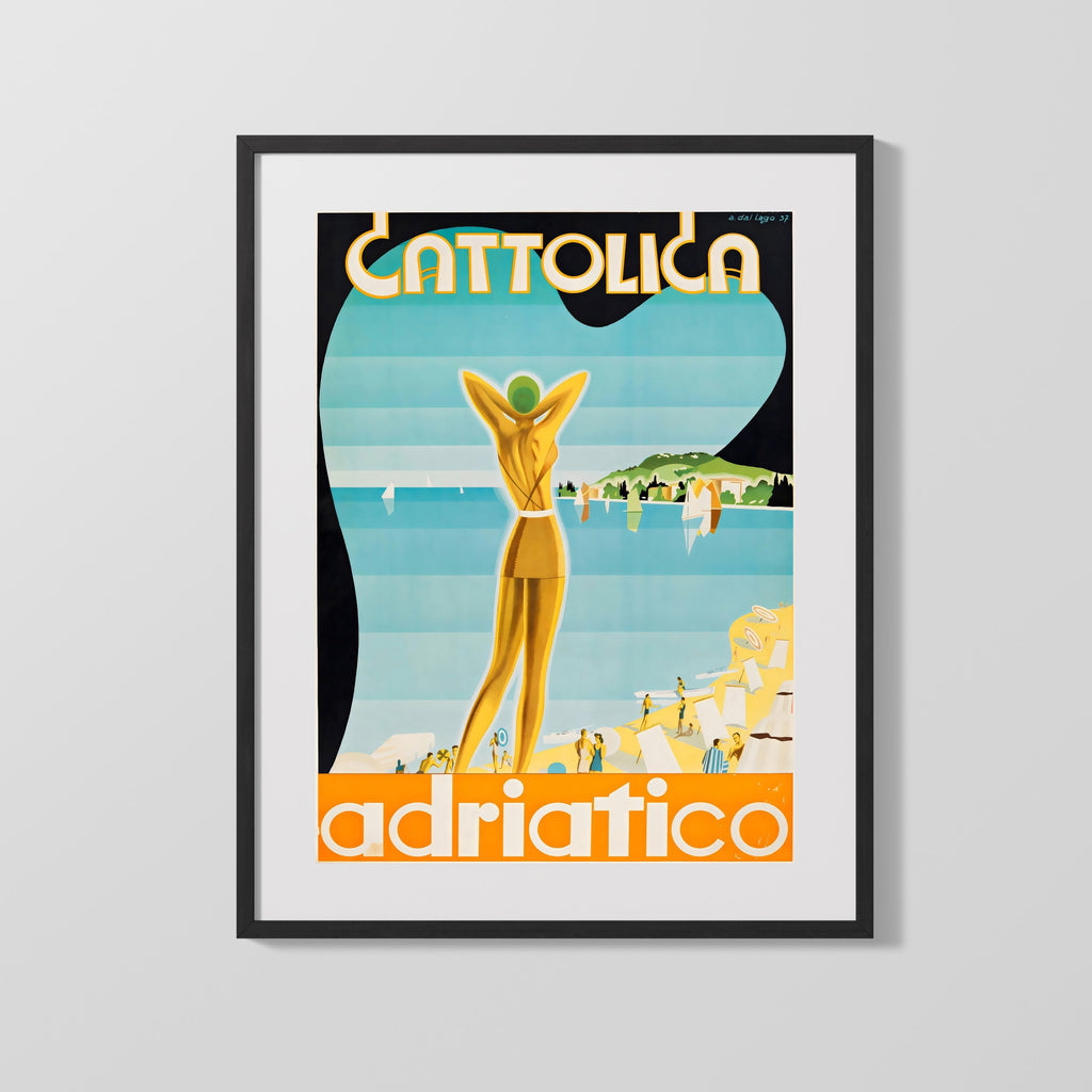 Classic Travel Poster - Cattolica - Adriatico Travel Vintage Framed Prints Gallery Frame 16x20