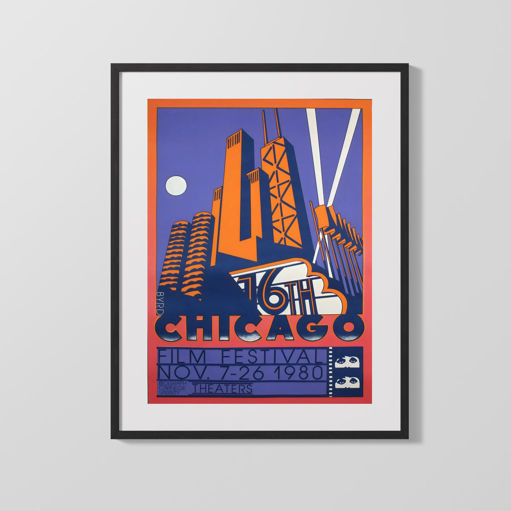 Classic Travel Poster - Chicago - Film Festival 1980 Travel Vintage Framed Prints Gallery Frame 16x20