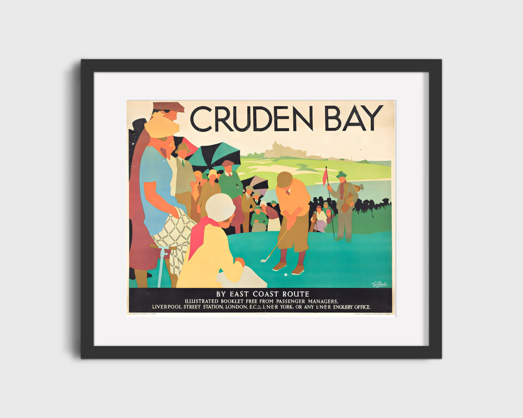 Classic Travel Poster - Cruden Bay - Golf Travel Vintage Framed Prints Gallery Frame 16x20