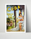 Classic Travel Poster - Cuba - Holiday Isle Travel Vintage Framed Prints Poster 16x20