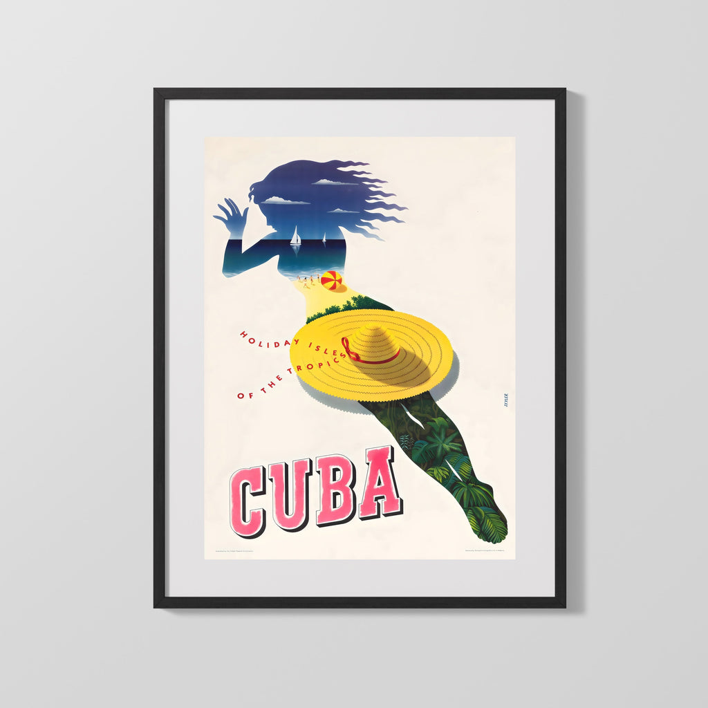 Classic Travel Poster - Cuba - Holiday Isles Travel Vintage Framed Prints Gallery Frame 16x20