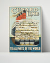 Classic Travel Poster - Cunard Line - Ocean Liner Travel Vintage Framed Prints Poster 16x20