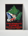Classic Travel Poster - Cuneo - Automobile Race Travel Vintage Framed Prints Poster 16x20