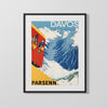 Classic Travel Poster - Davos - Parsenn Travel Vintage Framed Prints Gallery Frame 16x20