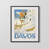 Classic Travel Poster - Davos - Winter Sports Travel Vintage Framed Prints Gallery Frame 16x20