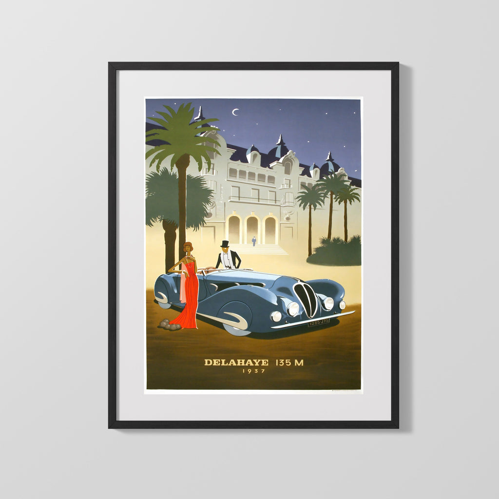 Classic Travel Poster - Delahaye - 1937 Luxury Car Travel Vintage Framed Prints Gallery Frame 16x20