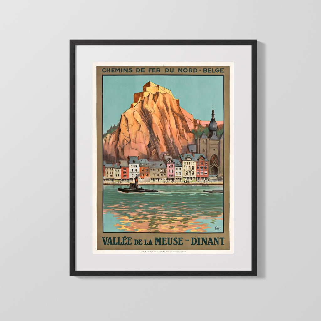 Classic Travel Poster - Dinant - Meuse Valley Travel Vintage Framed Prints Gallery Frame 16x20