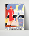 Classic Travel Poster - Dover-Ostend - Sea Passage Travel Vintage Framed Prints Poster 16x20