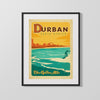 Classic Travel Poster - Durban - The Golden Mile Travel Vintage Framed Prints Gallery Frame 16x20