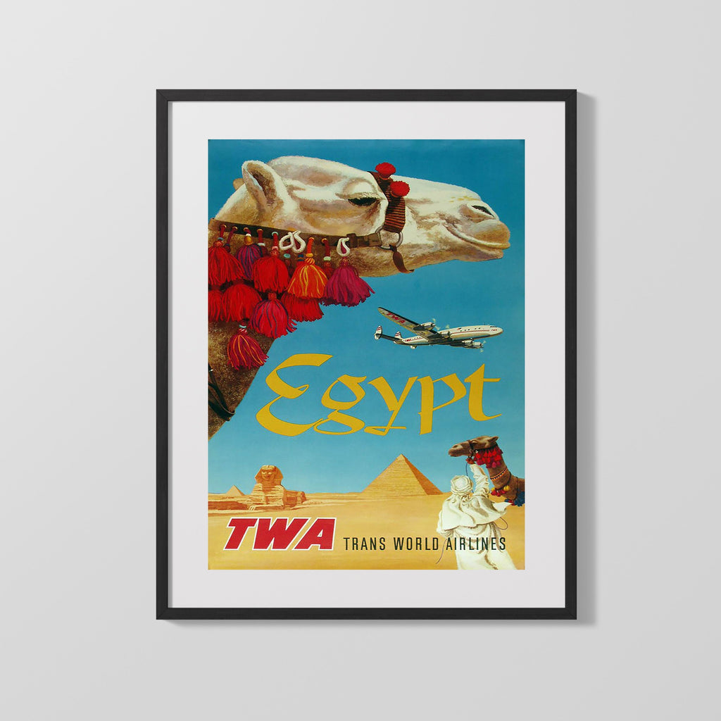 Classic Travel Poster - Egypt - Camel Airways Travel Vintage Framed Prints Gallery Frame 16x20