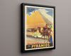 Classic Travel Poster - Egypt - Pyramids Travel Vintage Framed Prints Floating Canvas 16x20