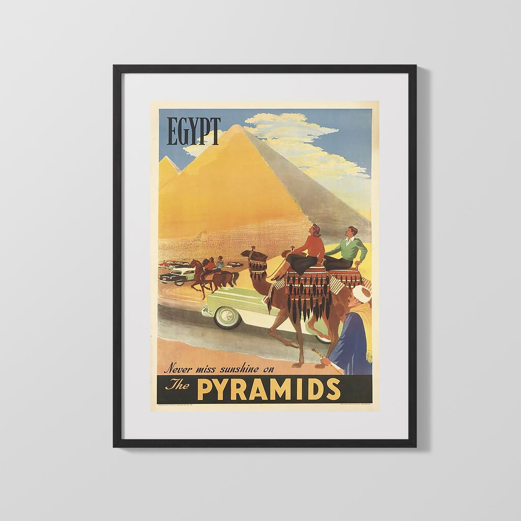 Classic Travel Poster - Egypt - Pyramids Travel Vintage Framed Prints Gallery Frame 16x20