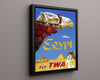 Classic Travel Poster - Egypt - TWA Airlines Travel Vintage Framed Prints Floating Canvas 16x20