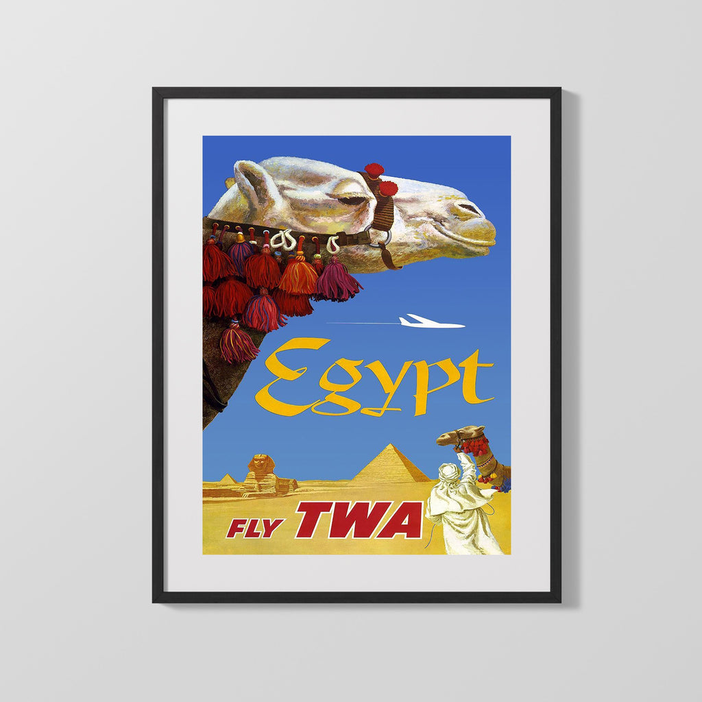 Classic Travel Poster - Egypt - TWA Airlines Travel Vintage Framed Prints Gallery Frame 16x20