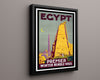 Classic Travel Poster - Egypt - Winter Rendezvous Travel Vintage Framed Prints Floating Canvas 16x20
